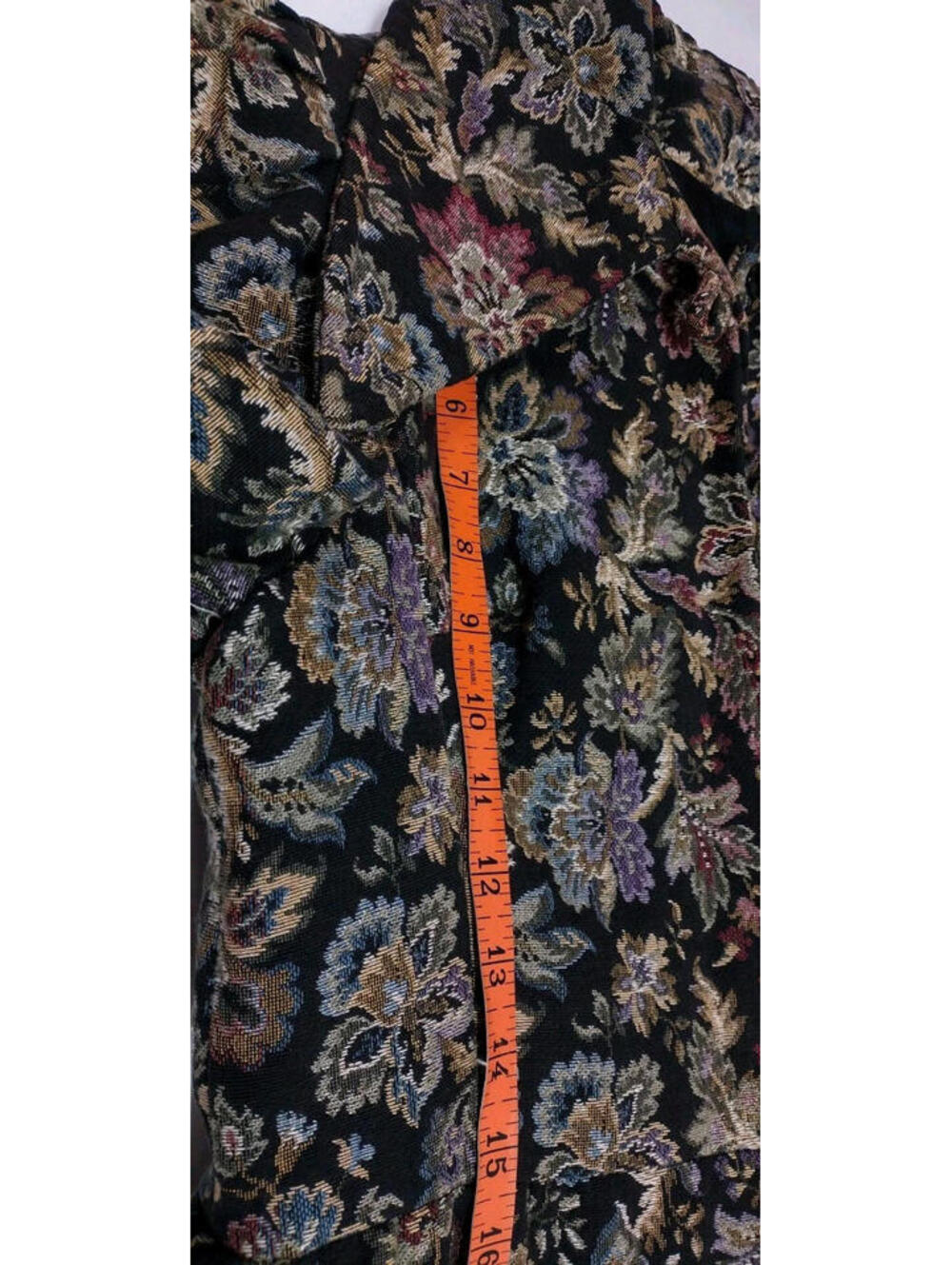 Vintage Tapestry Boho Coat Wide Collar Victorian Chic Lavender Burgundy S/ Med - Picture 11 of 16